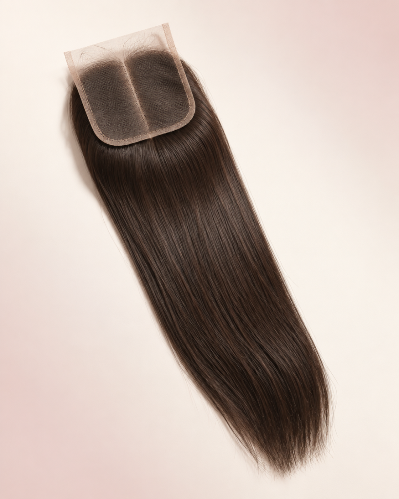 Lace Closure 4x4 — straight dark hair lace closure piece