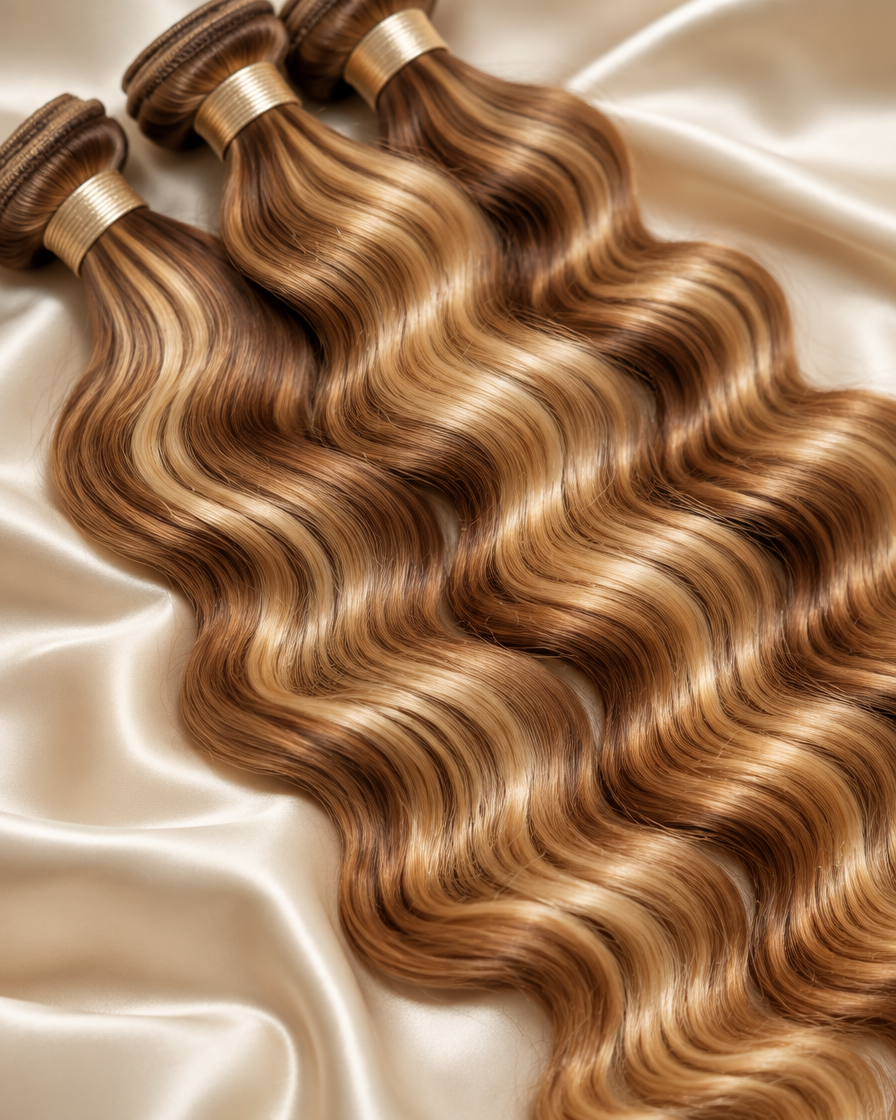 Honey Deep Wave — honey blonde and caramel deep wave hair extensions — second view