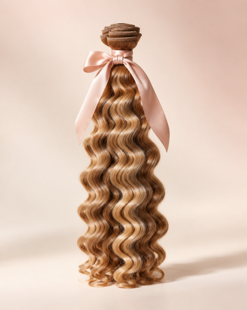 Honey Deep Wave — honey blonde and caramel deep wave hair extensions