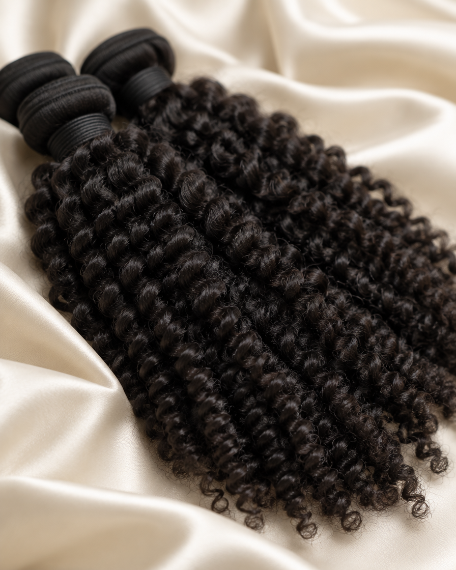 Raw Kinky Curly — natural black kinky curly hair extensions — second view